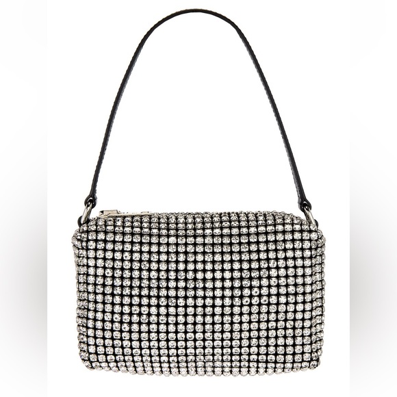 Handbags - Crystal Mesh Shoulder Bag in Silver